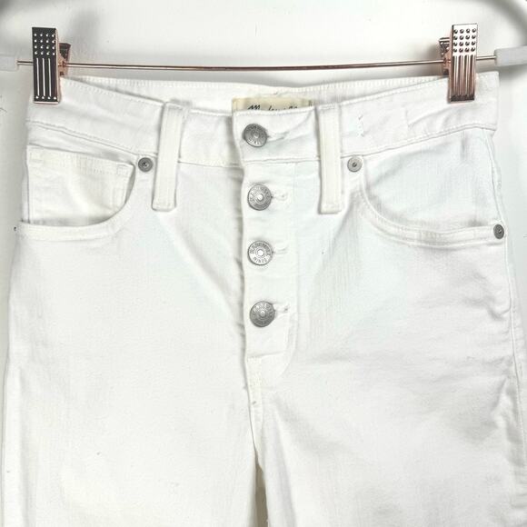 Madewell Women’s White Curvy High Rise Skinny Crop Button Fly Jeans Size 23 - Picture 3 of 11